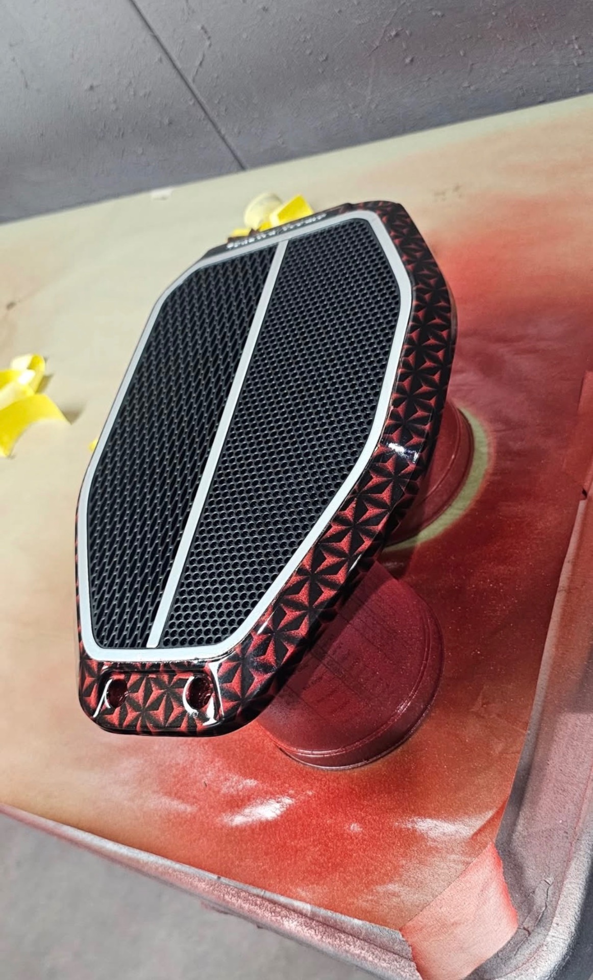 Speaker Pod · Red Geometric